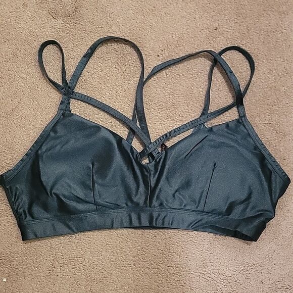 Betsey Johnson green workout top sz L - Picture 2 of 7